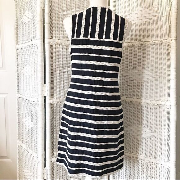 Max Studio Nautical Navy White Striped Dress L - Picture 6 of 11